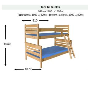 Jedi Tri Bunk – Single Over Double Pine Bunk